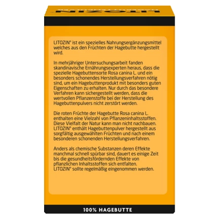 Hagebuttenpulver Rückansicht
