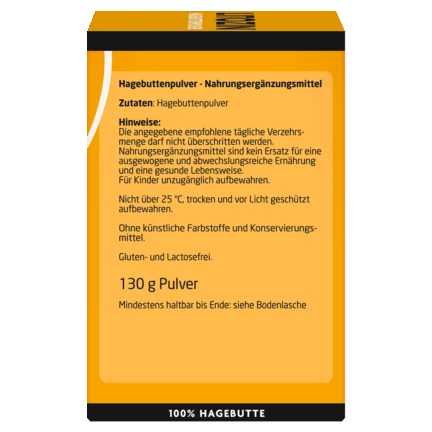 Hagebuttenpulver Seitenansicht rechts